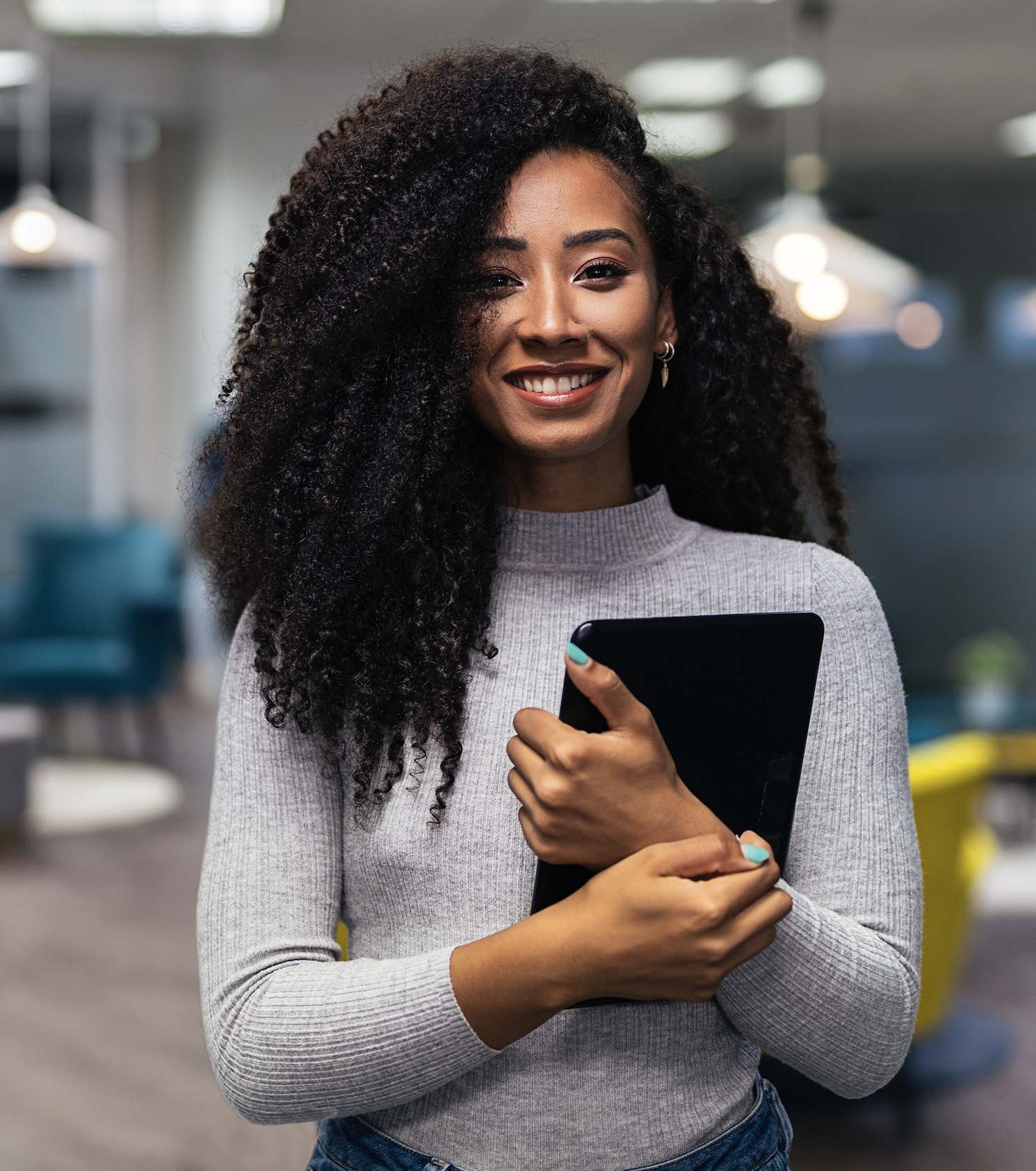 Woman holding book